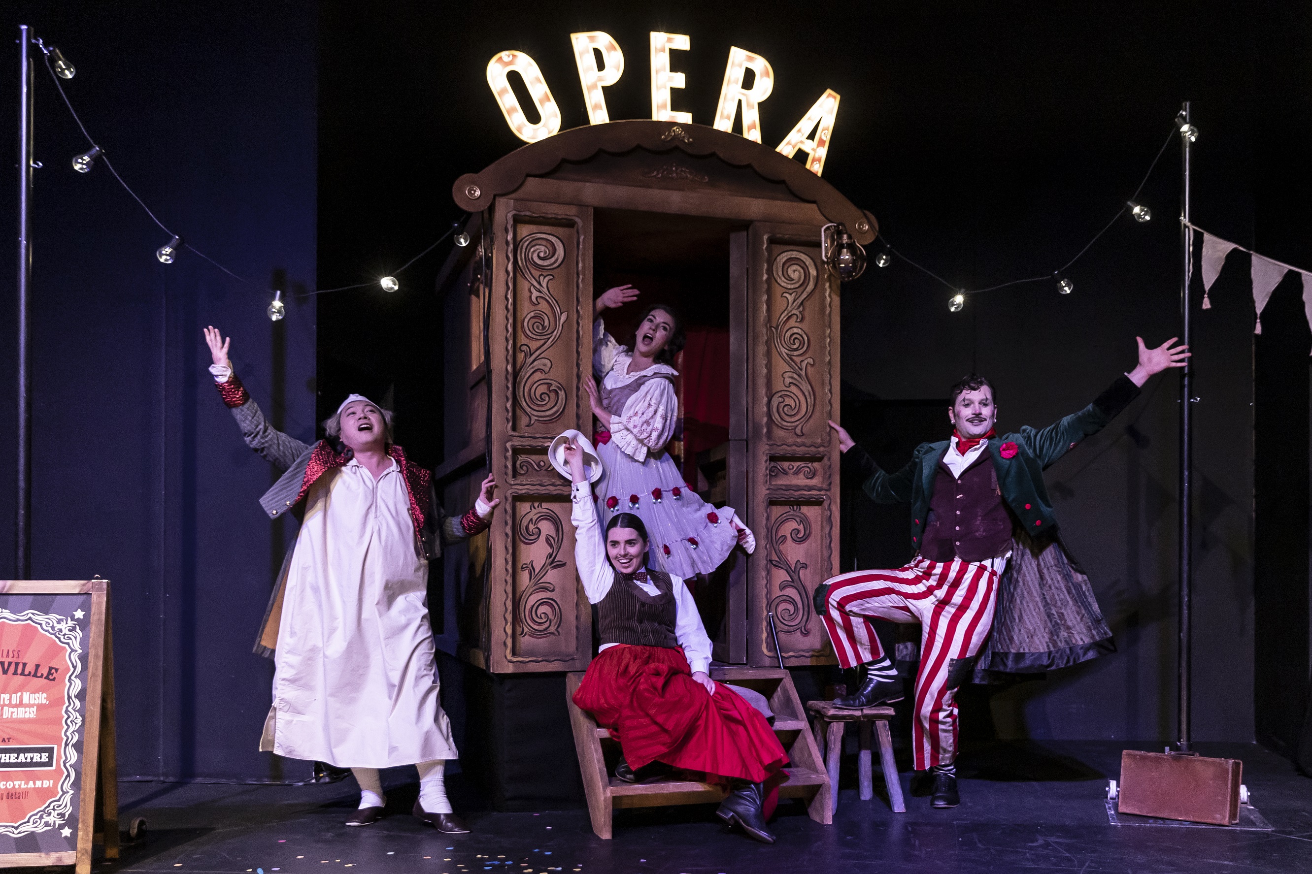 (L to r) Shengzhi Ren, Margo Arsane, Monica McGhee and Dan Shelvey in Scottish Opera's Opera Highlights. Scottish Opera 2022. Credit Craig Fuller.
